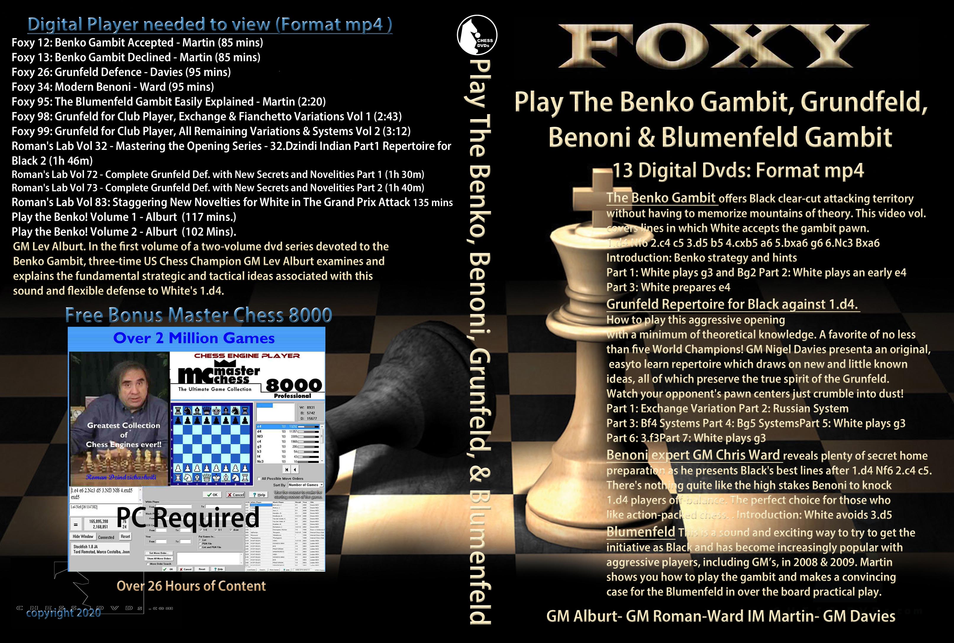 Play The Benko Gambit; Grundfeld, Benoni & Blumenfeld Gambit